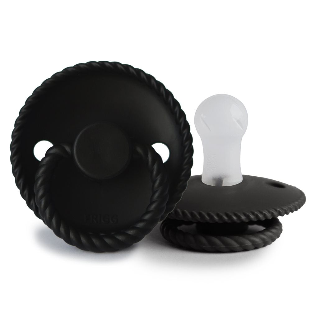 FRIGG Rope - Round Silicone Pacifier - Jet Black