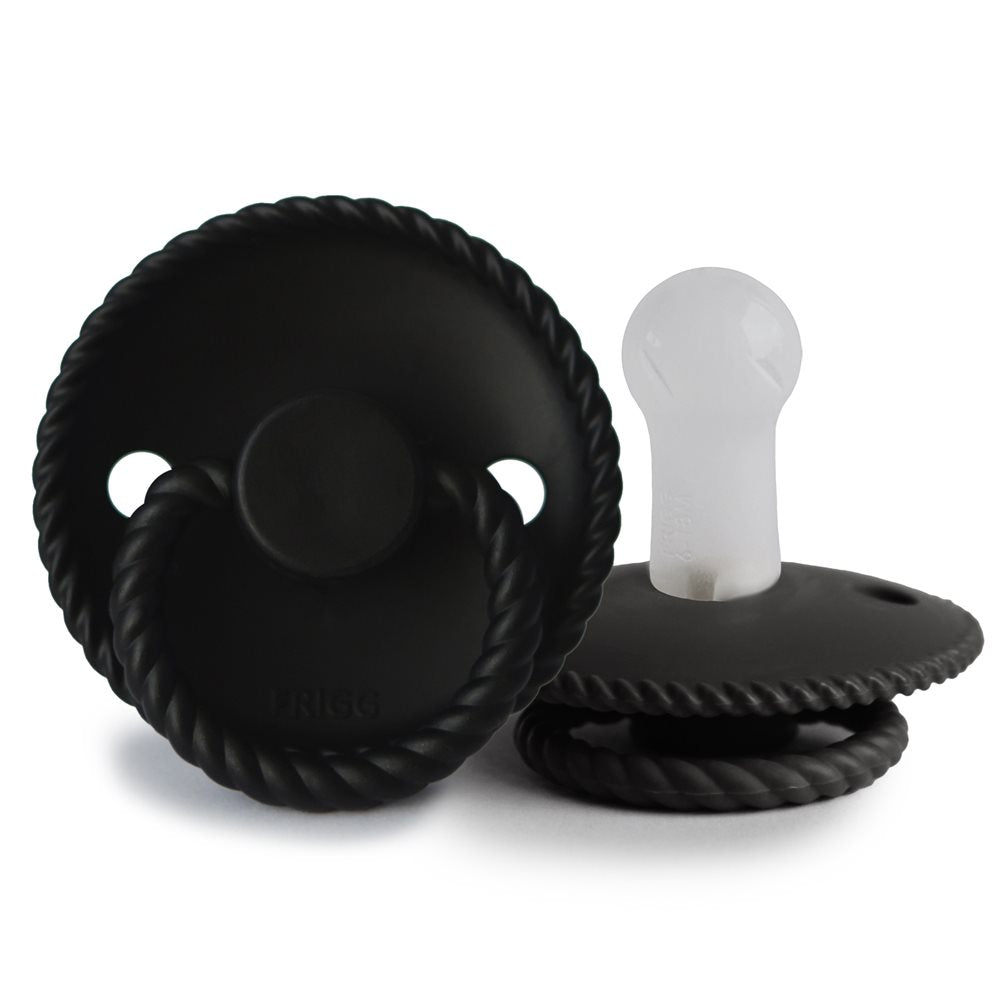 FRIGG Rope - Round Silicone Pacifier - Jet Black