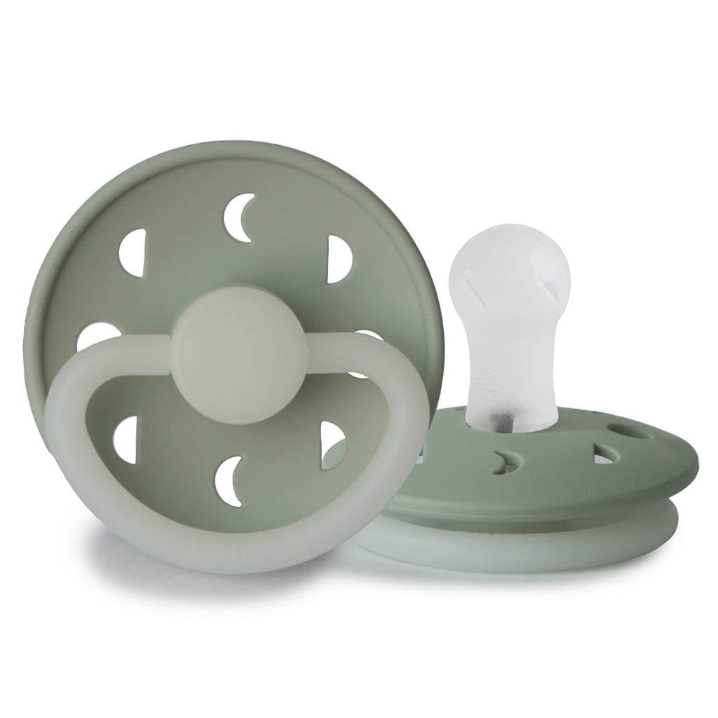 Frigg Moon Night - Round Silicone Pacifier - Sage