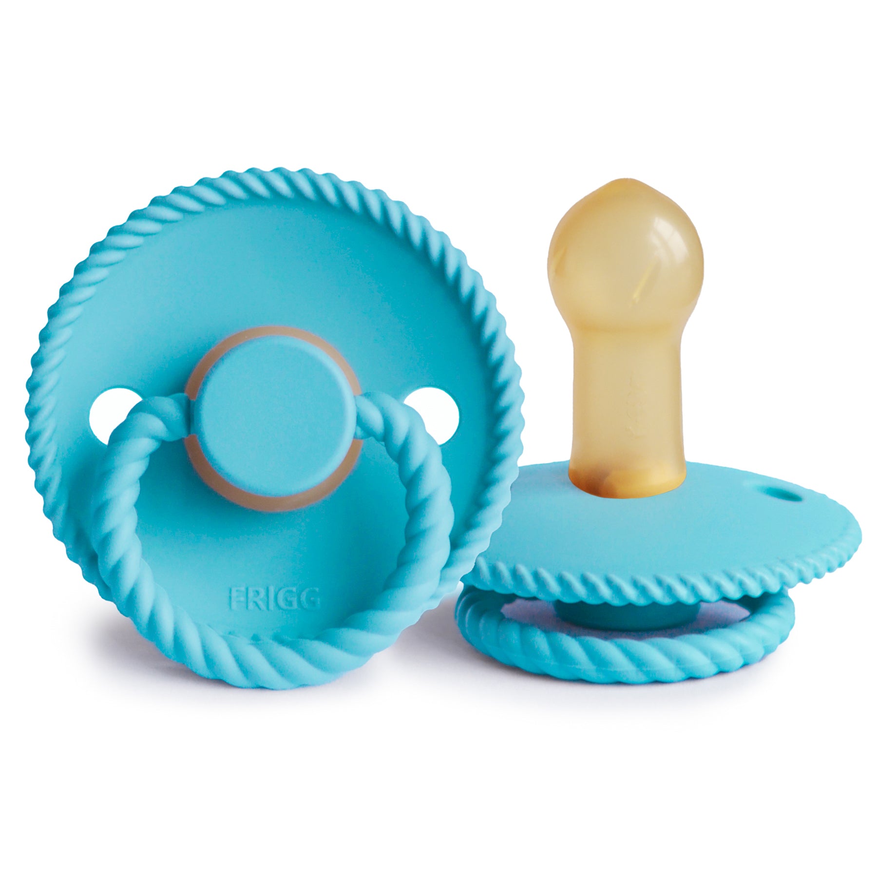 FRIGG Rope - Round Latex Pacifier - Waterfall (LIMITED SUMMER COLLECTION)