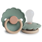 FRIGG Daisy Colourblock - Round Silicone Pacifier - Willow